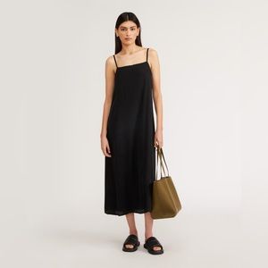 The Satin Square-Neck Slip Dress Japanese Weave